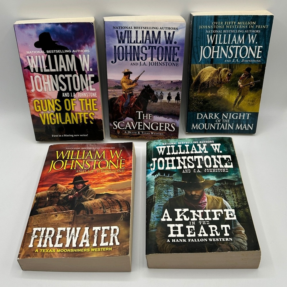 BUNDLE Johnstone 5 Western Fiction Book‎ Lot Paperback Cowboy Action Adventure
